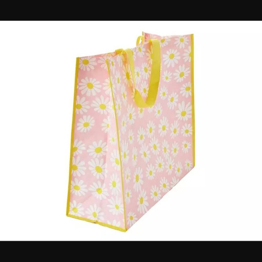 Set of 5 Cute Daisy Large Reusable Tote Shopping Bags - Picture 2 of 2